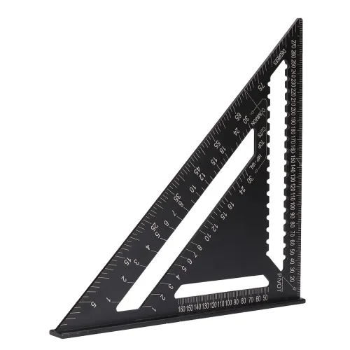 12-inch Aluminum Alloy Triangle Ruler with Protractor Scriber and Sawtooth Guide Multifunctional Tool