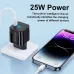 BK317 PD25W 2-Port USB PD Charger USB-A+USB-C PD QC3.0 Fast Charging Wall Charger Adapter EU Plug for iPhone 15 14 13 Pro for Samsung Galaxy Z Flip6 for Huawei Nova Flip for Honor Magic V3