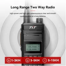 TYT TH-8R 5W Portable Walkie Talkie Dual Band VHF UHF Two Way Radio DOT-MATRIX LCD 200 Channels VOXs Emergency Alert CTCSS DCS for Long Distance Communication