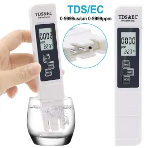 High Accuracy TDS Meter Digital Water Tester 0-9990ppm TDS EC LCD Water Purity PPM Aquarium Filter