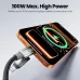 Toocki X118C2 100W USB-A/Type-C to Type-C/iP Cable Fast Charging Data Transmission Tinned Copper Core Line 1.2M Long for iPhone 17 17 Pro Max 16 15 14 for Xiaomi 17pro for Huawei Mate XTs for SAMSUNG for OPPO for VIVO