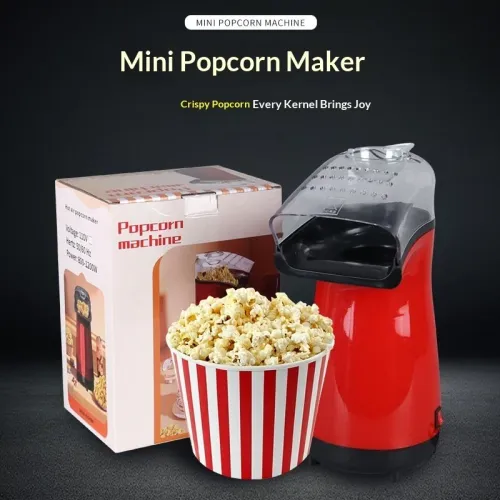 Comfook 1200W Mini Popcorn Maker Machine Hot Air Healthy No Oil One Button Operation Quick Popcorn Maker for Home Easy Clean Compact Kitchen Appliance