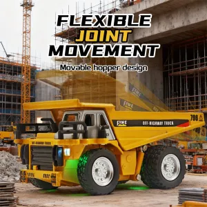 TRASPED HG4-431 RTR 1/64 2.4G Mini RC Car Alloy Dump Truck Support App Remote Controlled LED Light Sound Engineering Vehicle Two Speed Desktop Toys Model Collection Gift For Boys