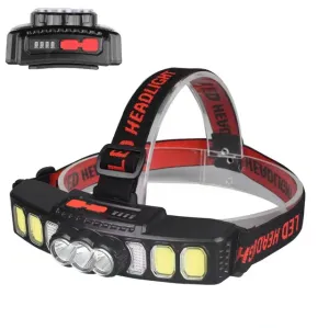 USB Rechargeable LEHead Flashlight XPCOB Headlamp Red Light Motion Sensor Lightweight for Running Camping Equipments Nature Hike