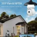 1080P 2K Wireless Light Bulb Security Camera 355 PTZ E27 IP65 Waterproof Motion Detection Auto Tracking Two Way Audio Night Vision Work with Alexa Google Assistant for Smart Home Security