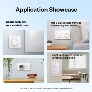 SONOFF MINI-RBS-E Fusion Series Matter Over WiFi Smart Roller Shutter Wall Switch Orb-RBS Works with Google Home Alexa Apple Home