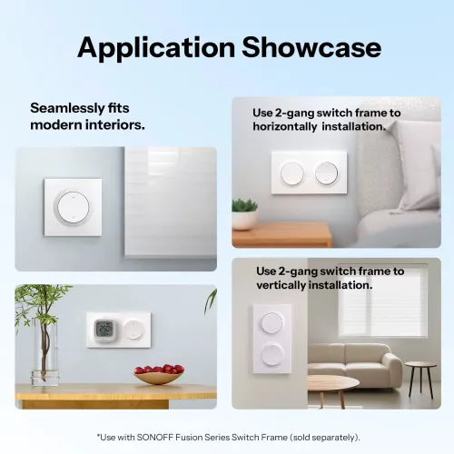 SONOFF MINI-RBS-E Fusion Series Matter Over WiFi Smart Roller Shutter Wall Switch Orb-RBS Works with Google Home Alexa Apple Home