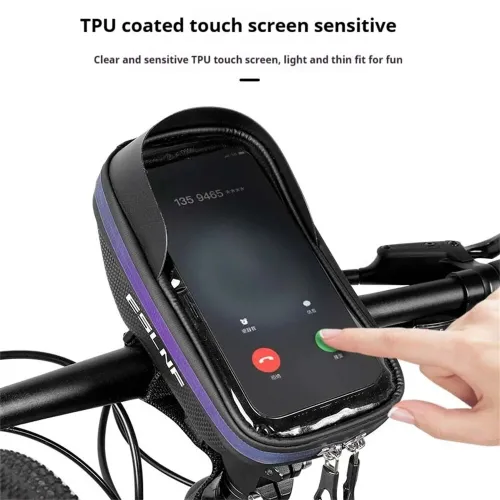 ESLNF Sensitive Touchscreen 8'' Phone Holder Bike Bag Upgraded Sun Visor Hard Shell Waterproof Handlebar Bag Lightweight Large Capacity Cycling Bag