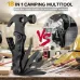 IPRee 18 in 1 Multifunctional Claw Hammer Nail Puller Combination Small Saw Bit Tool Outdoor Survival Camping Hiking Portable Hammer
