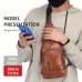 BULLCAPTAIN Mens Genuine Leather USB Charging Large Capacity Business Casual Chest Bag Shoulder Crossbody Bag