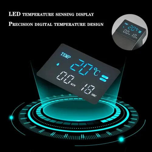 Smart LED Digital Temperature Display Bathroom Faucet Hot Cold Water Basin Sink Washbasin Waterfall Taps Deck Mixers