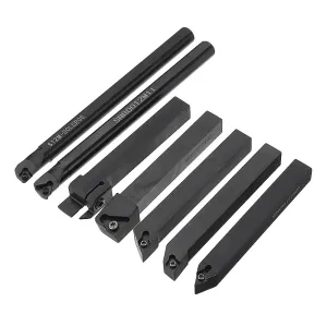Machifit 7pcs 12mm Shank Lathe Boring Bar Turning Tool Holder Set with Carbide Inserts