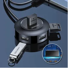 UGREEN CR106 USB2.0 Hub 4-Port HUB Docking Station for Desktop PC Laptop 4-in-1 Multi-Interface Converter Extension Cable USB Hub