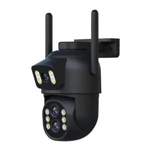 3 Lens 2 Screens WIFI IP Camera 8x Optical Zoom F1.4 Full Color Night Vision IP66 Waterproof Wireless H.265 bluetooth Humanoid Detection EU Plug