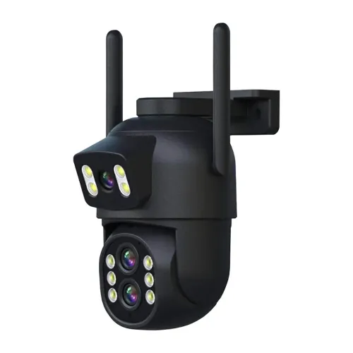 3 Lens 2 Screens WIFI IP Camera 8x Optical Zoom F1.4 Full Color Night Vision IP66 Waterproof Wireless H.265 bluetooth Humanoid Detection EU Plug