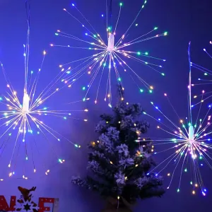 IPRee 4 IN 1 LEStarburst Sphere Lights Plug in Waterproof Hanging Lights for Gardens Christmas Party Decor