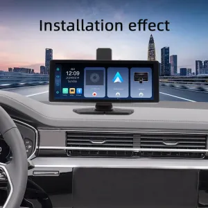 10.26 Inch Touch Wireless CarPlay 1080P Android Auto DVR Display Driving Recorder AHD Backup Camera Bluetooth 5G WiFi MirrorLink GPS Navigation FM Transmission 1600x600 Resolution