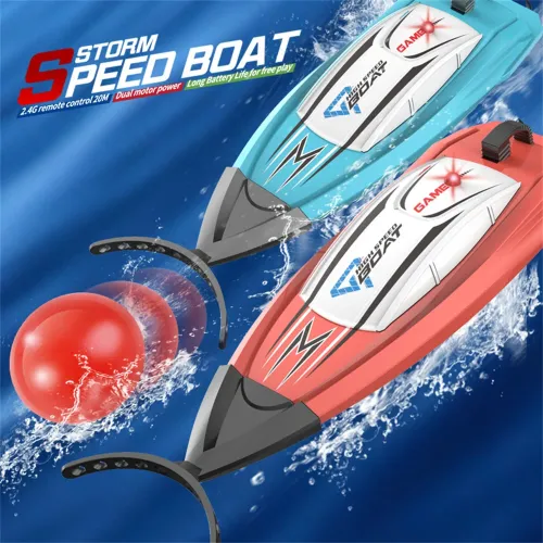 HC 804 2.4G Mini Remote Control High Speed RC Boat LED Light Palm Summer Waterproof Toy Dual Motors Pool Lakes Vehicles Models
