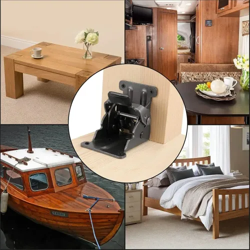Folding Self Lock Bracket Locking Hinge Steel Plate 90 Degree Heavy Duty Table Bed Leg Support DIY Furniture