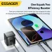 [GaN Tech] ESSAGER G652CE 65W 2-Port USB PD Charger Type-C+Type-C Retractable Cable Support PD3.0 QC4.0 PPS Fast Charging Wall Charger Adapter EU Plug US Plug for iPhone 16 16Pro 15 14 13 Pro Max for Huawei Mate XT for Xiaomi 15pro