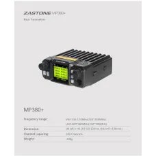ZASTONE MP380+ Mobile Radio Car Walkie Talkie 25W Multi Band VHF UHF Mobile Transceiver 200 Channels Long Range Noise Reduction Powerful Signal Communication