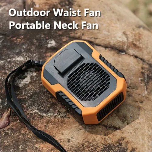 Hanging Waist Fan Portable Outdoor Sports 6000mAh High Capacity Battery Life Two-Way Rechargeable Multipurpose Neck Fan Strong Wind Power Polymer Lithium Battery