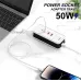 PD50W 4-Port Power Strip Dual USB+Dual Type-C PD QC3.0 Fast Charging Travel Charger Adapter EU Plug US Plug for iPhone 15 14 13 Pro for Huawei Nova Flip for Xiaomi MIX Fold4 for Samsung Galaxy Z Flip6