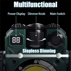 IPRee Solar Camping Lamp with Magnet & Adjustable Bracket 5 Modes Outdoor Waterproof Lantern for Tent, Hiking, Emergency Lighting