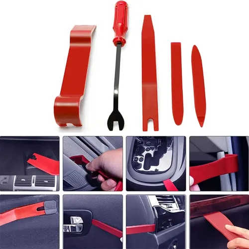 5 Piece Set Car Door Clip Panel Trim Removal Tool Kit Navigation Blade Removal Plastic Car Interior Repair Pry Hand Tools