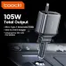Toocki TQ-CC38 105W 4-in-1 Retractable Car Charger Come with Type-C Retractable Cable&iP Adapter+USB-C+USB-A Support PD Fast Charging with Red LED for iPhone 16 16 Pro 15 14 13 Pro Max for Huawei Pura 80 Ultra for XIAOMi for SAMSUNG