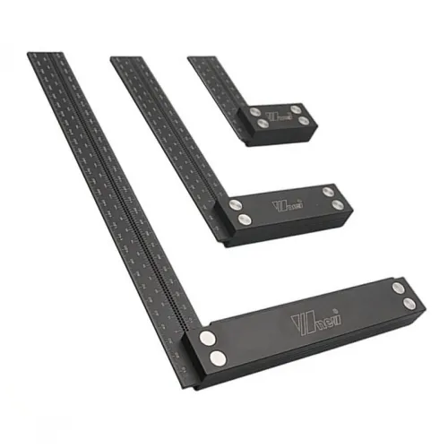 Wnew MM/Inch Precision Woodworking Square Aluminum Alloy Ruler Carpenter Line Drawing Marking Gauge Hole Scribing Ruler