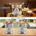 Warmounts 1QChafing Dish Buffet Set Individual Single Shabu Hot Pot, Stainless Steel, Glass Lid, Mini Round Chafing Dishes for Buffet for Dinner, Parties, Wedding, Camping, Events