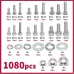 1080pcs Nuts And Bolts Assortment Kit M3 M4 M5 M6 Screw Set Button Head & Socket Head Metric Screws 304 Stainless Steel Nut & Bolt Assortment Sets