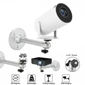 Portable Projector Bracket 360 Rotatable Ceiling Wall Mount Beamer Holder Aluminium Alloy 2KG Loading Beam Projector Stand