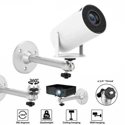 Portable Projector Bracket 360 Rotatable Ceiling Wall Mount Beamer Holder Aluminium Alloy 2KG Loading Beam Projector Stand