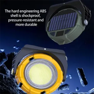 IPRee Portable LELight USB Rechargeable Work Magnetic Light Solar Camping Light 3 Light Modes 4 Adjustable RGB Modes ABTexture Suitable for Workshop Outdoor,Cars Repairing and Camping