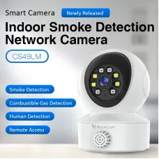 Vstarcam CS49LM 3MP HD Smart Indoor Network Security Camera with Smoke Gas Detector PTZ Color Night Vision Human Tracking Two Way Audio Wireless WiFi Camera