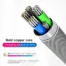 1M/2M USB-A to Type-C Glowing Cable Mobile Phone Charging Cables Tinned Copper Core Line with RGB Light for iPhone 16 16 Pro 15 Pro Max for HUAWEI for SAMSUNG for XIAOMI