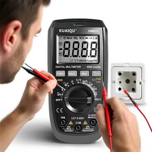 KUAIQU KM61B/KM61C Digital Multimeter 6000 Counts Auto Range True RMS Multimeter AC DC Voltage Current Resistance Capacitance Frequency Temperature Test