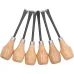 6pcs Wood Carving Chisel Set Ergonomic Beech Wood Handle Heat Treated Steel Blades Professional Woodworking Tools for DIY Craft Carving and Turning