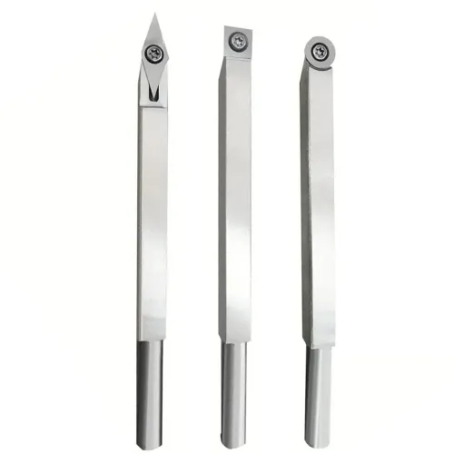 1PCS Carbide Tool Blade for Wood Lathe Turnings Includes 1PCS Tool Holder and Carbide Blades 11mm Square 12mm Round and 30x10mm Diamond with Tip