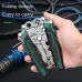 Foldable Wire Stripper Plier Needle Nose Carbon Steel Blade 223mm Ergonomic Handle Black and Green Multipurpose Electrician Tool
