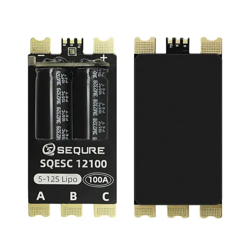SEQURE 12100 Brushless ESC Electric Speed Controller 5-12S Power Supply 100A BLHeli_32 / AM32 Firmware Support 128KHz PWM Frequency Suitable for Multi-Rotor Aircrafts Airplane Plant Protection Machine Boat RC Car Models