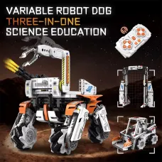 K96136 3in1 Model Programming Robot Assembly Building Blocks Electric Remote Control Stray Mechanical Dog New Year Present Christmas Present STEM Educational Toy