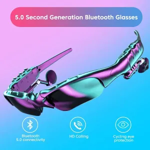 bluetooth V5.0 Earphone HiFi Bass 8h Battery Waterproof Anti-UV Rays Smart Touch Adjustable Sunglasses Sports Headphone