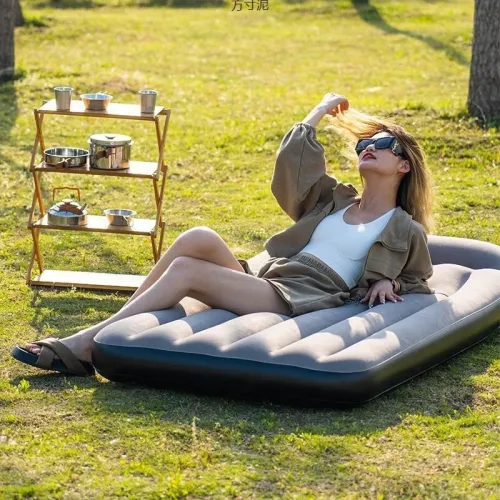 IPRee Air Cushion Inflatable Mattress Camping Air Cushion Bed With Built-In Pillow Foldable Storage Suitable For Home, Camping, SUV, Truck Tent