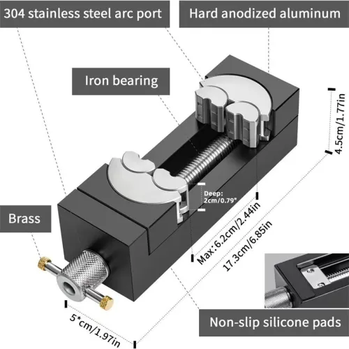 Mini Fractal Vise Jaw Opening 85mm Aluminum Alloy Handle Compact Design High Precision Clamping Industrial Grade Construction Professional Tools