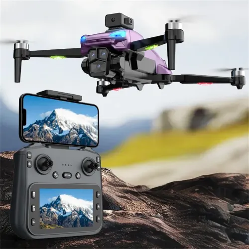 ZD102S GPS 5G WiFi FPV with 4.3inch LCD Screen Controller 720P HD Dual Camera Servo Gimbal 360 Obstacle Avoidance Brushless Foldable RC Drone Quadcopter RTF