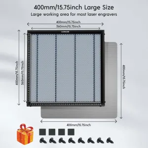 EU/US DirectLONGER 400mm*400mm Laser Bed Honeycomb Working Table High-strength Steel Plate Laser Engraver Accessory for Wood Acrylic