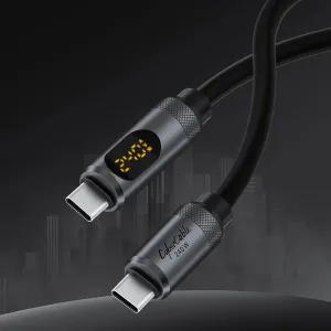 Hagibis PD240W USB-C Fast Charger Cable 1M 2M Silicone Charging Cord with LED Display for iPhone 16 16 Pro Max for SAMSUNG HUAWEI XIAOMI